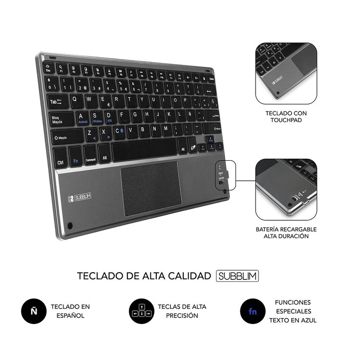 Subblim KeyTab Pro Funda con Teclado Bluetooth y Touchpad Negra Subblim KeyTab Pro Funda con Teclado Bluetooth y Touchpad Negra